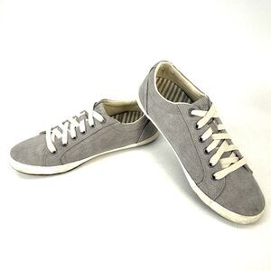 Taos Plim Soul Shoes Womens Size 9.5 Gray Canvas Comfort Walking Casual Sneakers